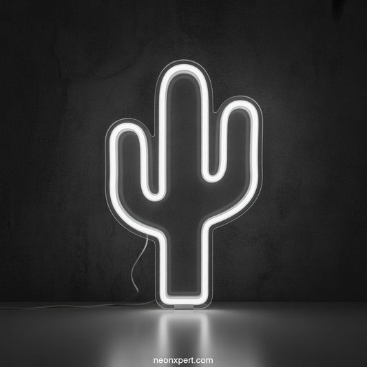 Cactus Neon Light LED Neon Sign Decor - NeonXpertSmallWhite