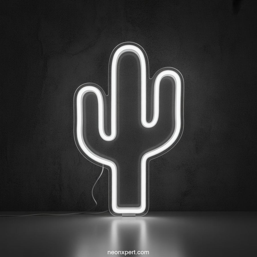 Cactus Neon Light LED Neon Sign Decor - NeonXpertSmallWhite