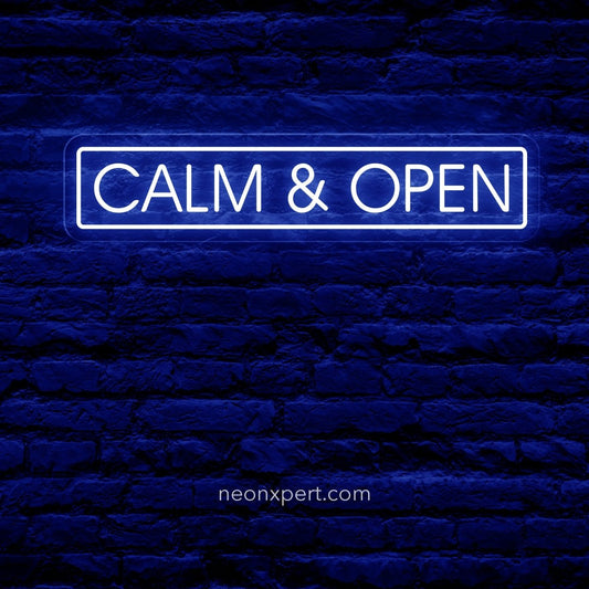 Calm & Open LED Neon Sign - NeonXpert18 x 5 in (USB)Blue