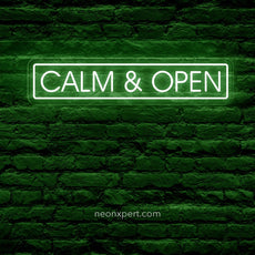 Calm & Open LED Neon Sign - NeonXpert18 x 5 in (USB)Green