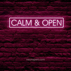 Calm & Open LED Neon Sign - NeonXpert18 x 5 in (USB)Hot Pink