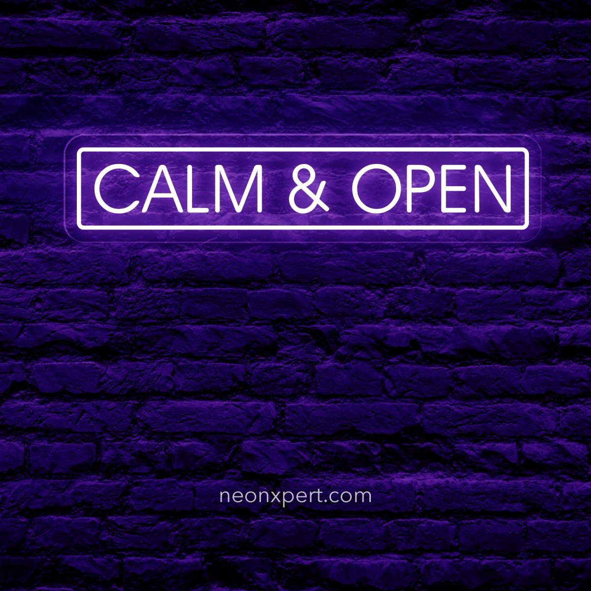 Calm & Open LED Neon Sign - NeonXpert18 x 5 in (USB)Purple