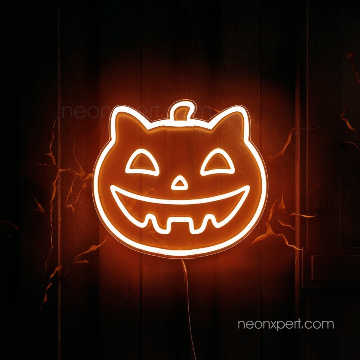 Cat Jack - O - Lantern LED Neon Sign | Halloween Party Decor - NeonXpert