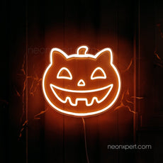 Cat Jack - O - Lantern LED Neon Sign | Halloween Party Decor - NeonXpert