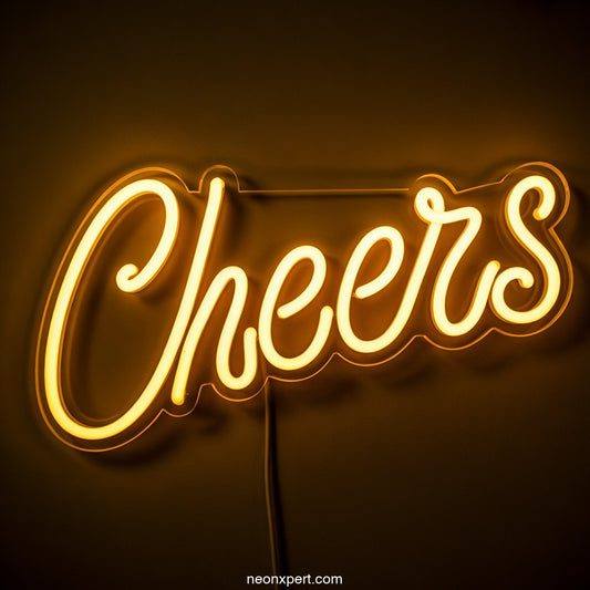 Cheers Neon Sign for Home Bar Decor - NeonXpertSmallWhite