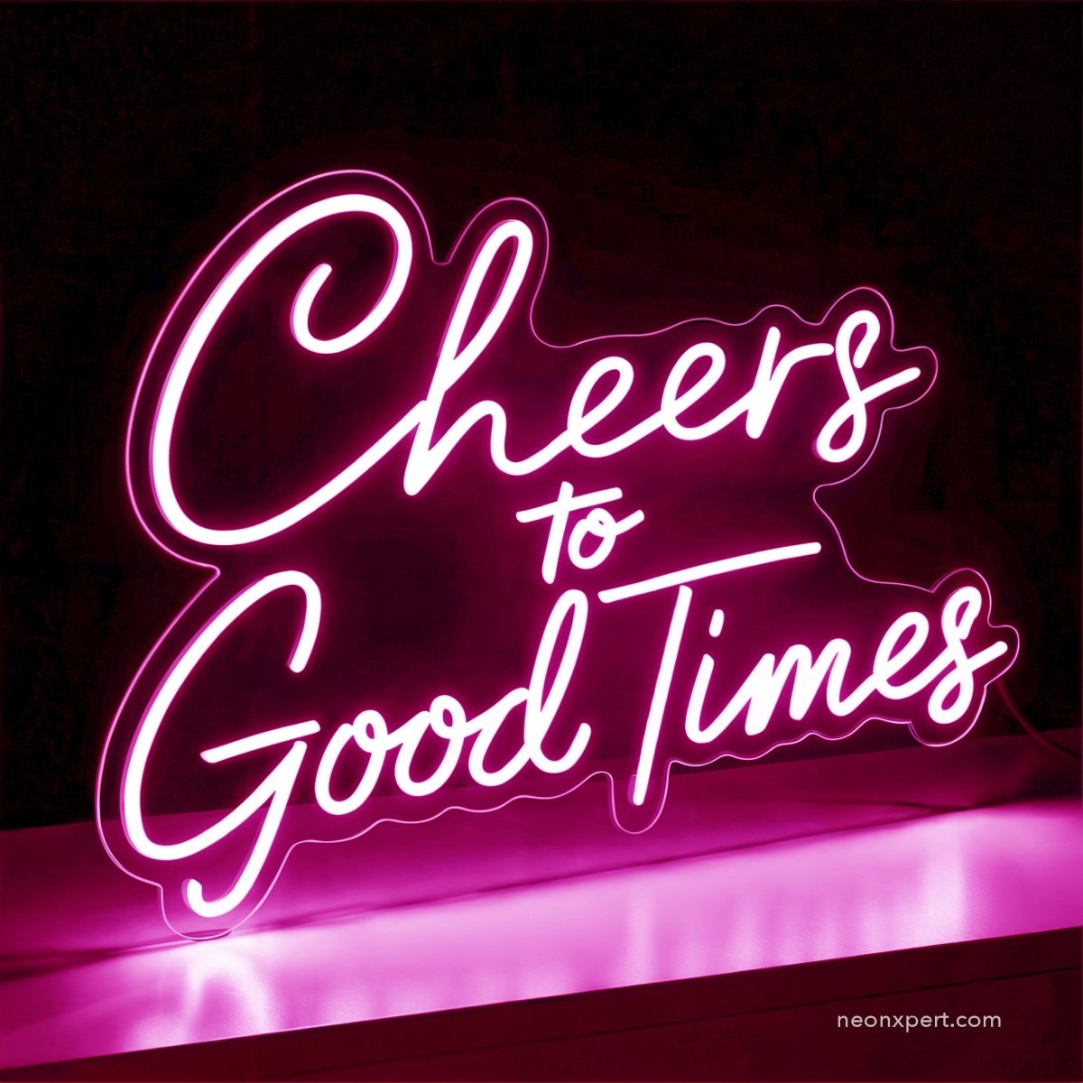 Cheers To The Good Times Neon Bar Sign | Bar Decor Led Light For Sale - NeonXpert16 x 12 inYellow