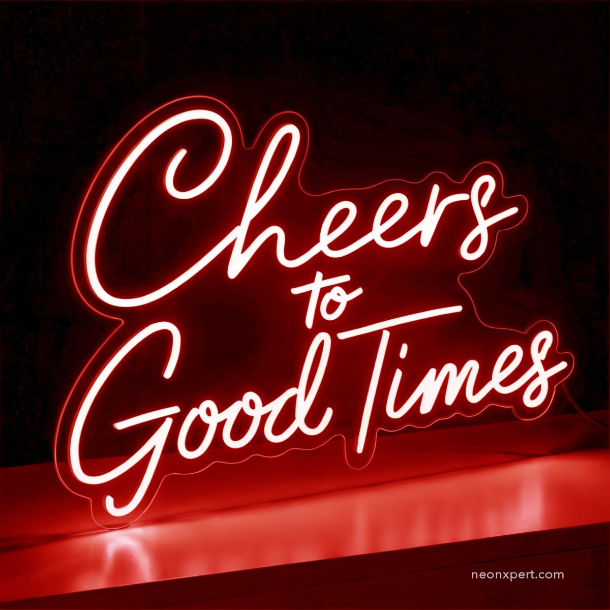 Cheers To The Good Times Neon Bar Sign | Bar Decor Led Light For Sale - NeonXpert16 x 12 inYellow