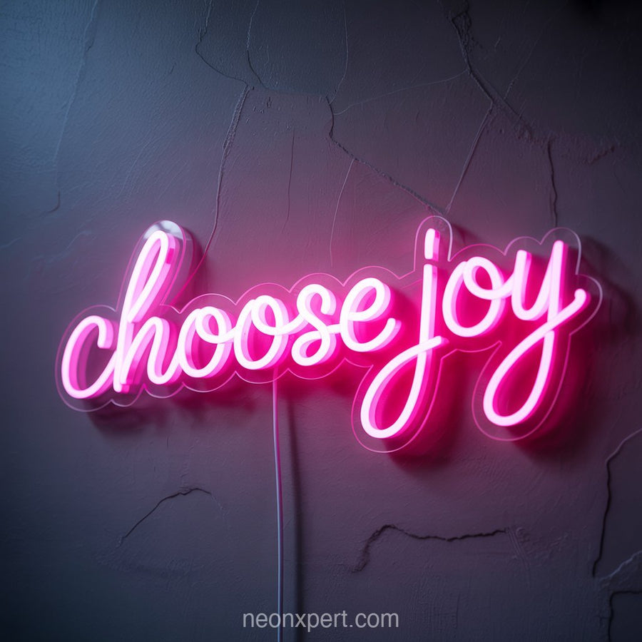 Choose Joy | Motivational Neon Light for Salon Decor - NeonXpertSmallWhite