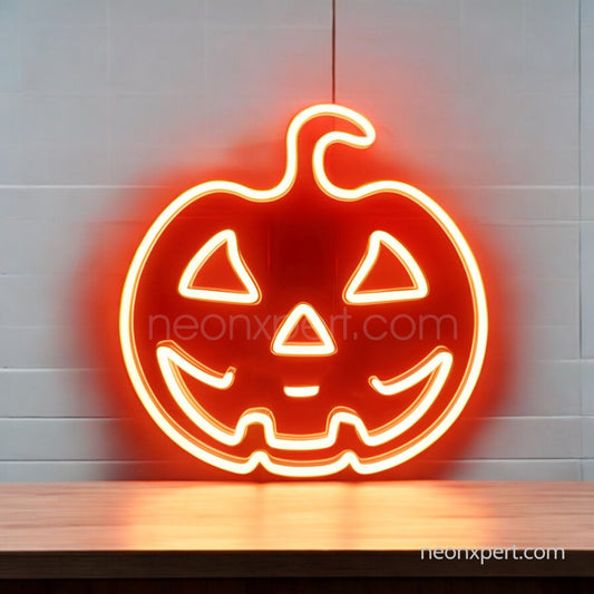 Classic Jack - O - Lantern LED Neon Sign | Halloween Light Decoration - NeonXpert