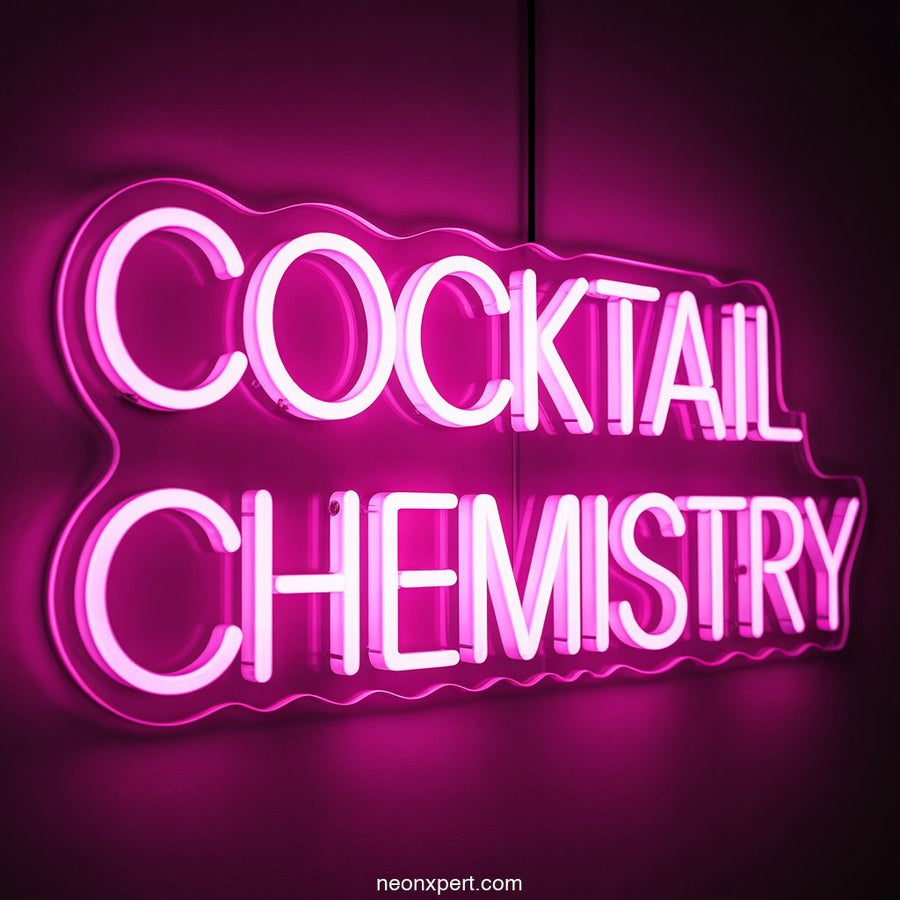 Cocktail Chemistry Neon Sign Bar Display - NeonXpertSmallWhite