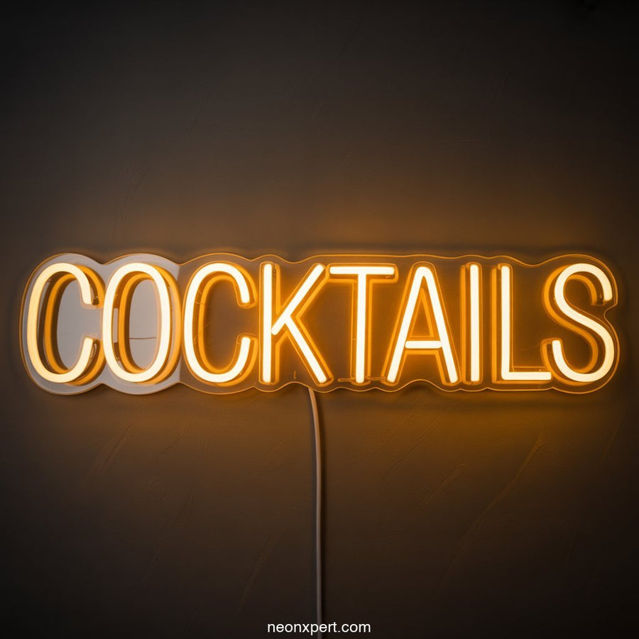 Cocktails Neon Light Bar Decor - NeonXpertSmallWhite