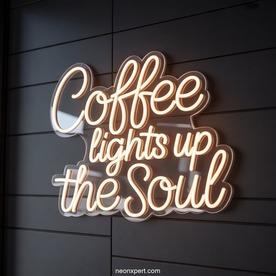 Coffee Lights Up The Soul Neon Light Decor - NeonXpertSmallWhite