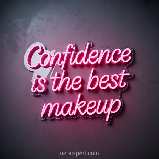Confidence is the Best Makeup | Beauty Salon Neon Light Wall Art - NeonXpertSmallWhite