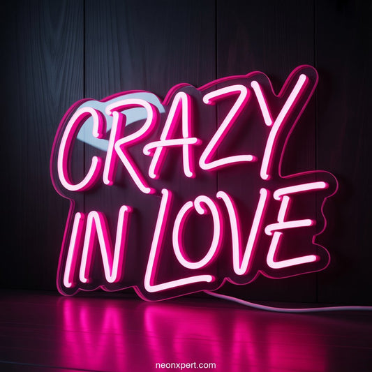 Crazy in Love Neon Light Decor - NeonXpertSmallWhite