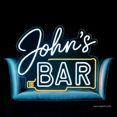 Custom Bar Signs | Personalized LED Light Decor for Your Home Bar - NeonXpert16 x 12 inYellow