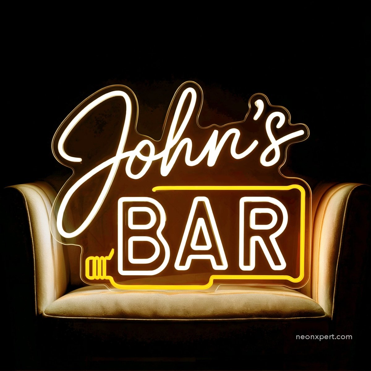 Custom Bar Signs | Personalized LED Light Decor for Your Home Bar - NeonXpert16 x 12 inYellow