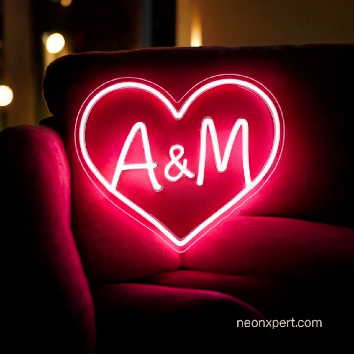 Custom Initials Neon Sign - Anniversary Gift - NeonXpert