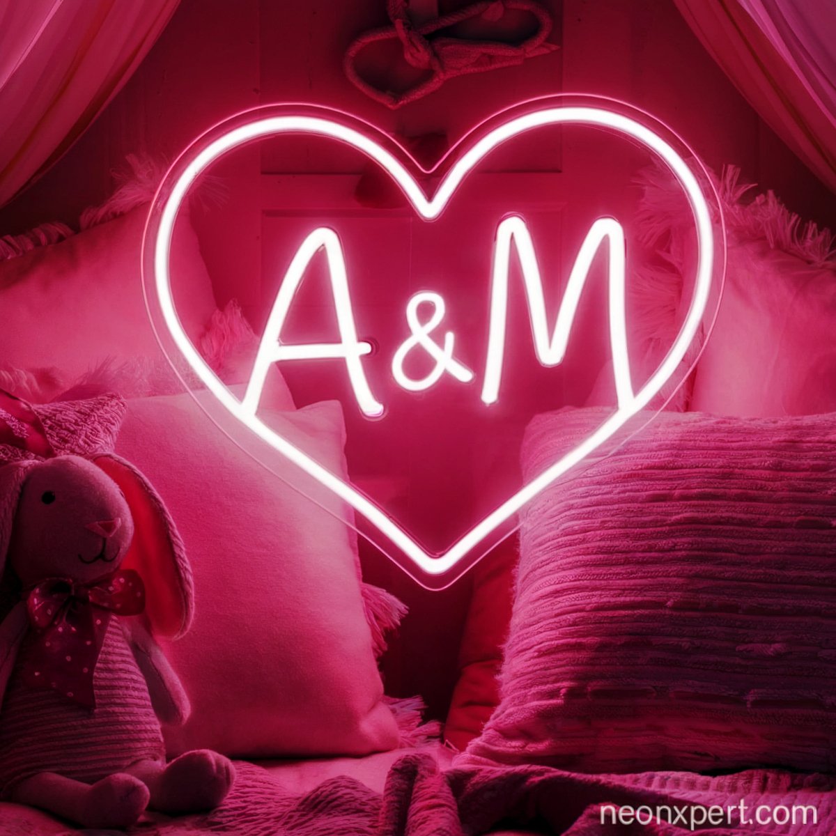 Custom Initials Neon Sign - Anniversary Gift - NeonXpert