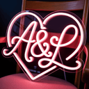 Custom Initials Neon Sign - Anniversary Gift - NeonXpert8 x 8 in (USB)White