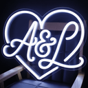 Custom Initials Neon Sign - Anniversary Gift - NeonXpert8 x 8 in (USB)White