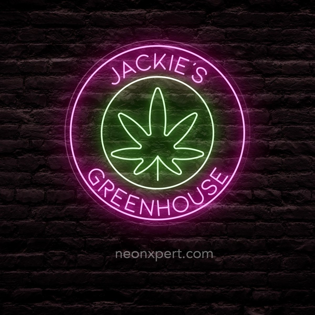 Custom Marijuana Leaf Neon Sign | Personalized Cannabis LED Light - NeonXpert18 x 18 inHot Pink