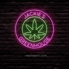 Custom Marijuana Leaf Neon Sign | Personalized Cannabis LED Light - NeonXpert18 x 18 inHot Pink