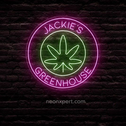 Custom Marijuana Leaf Neon Sign | Personalized Cannabis LED Light - NeonXpert18 x 18 inHot Pink