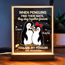 Custom Penguin LED Acrylic Plaque - NeonXpertWooden Base
