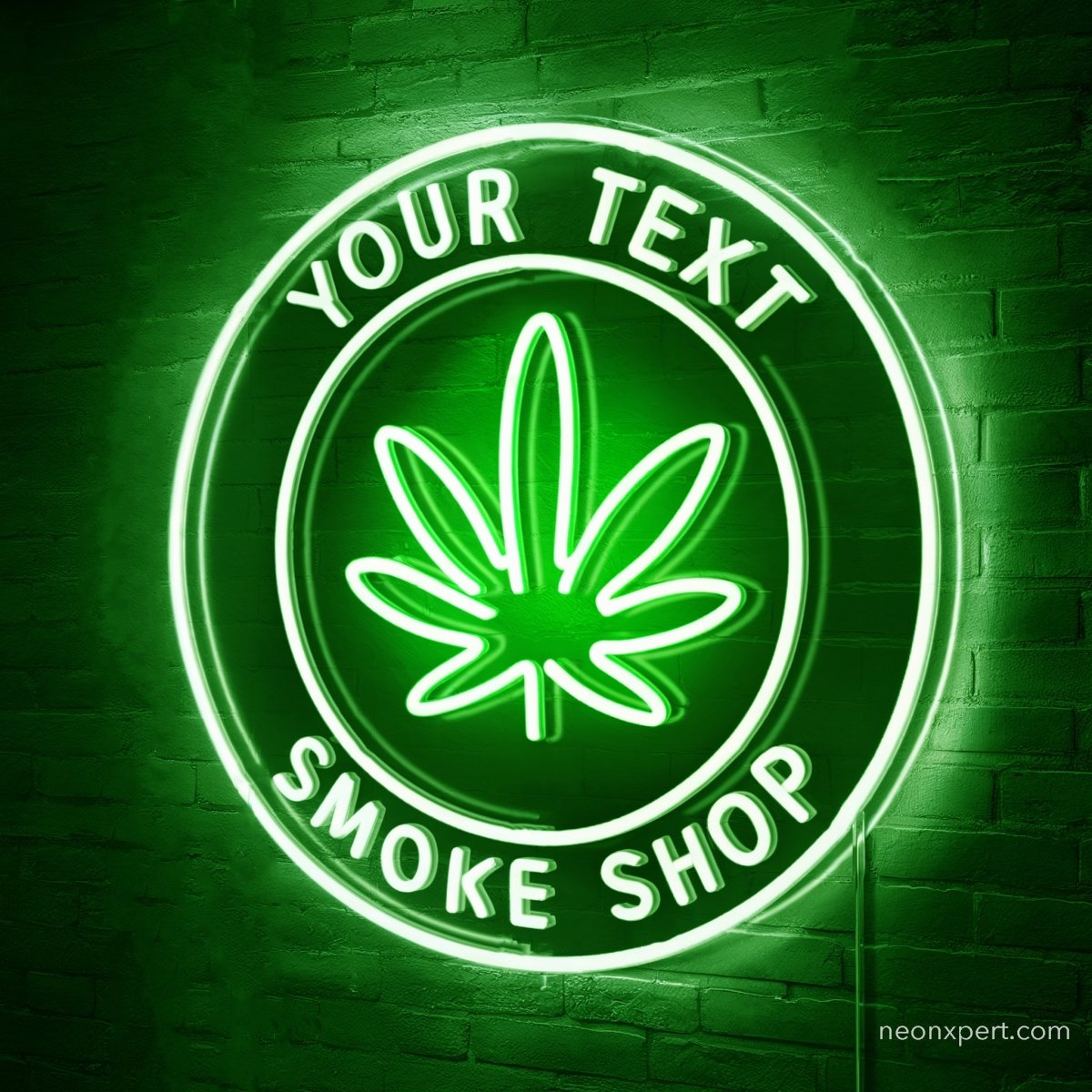 Custom Smoke Shop Signs LED Neon Light - NeonXpert18 x 18 inGreen