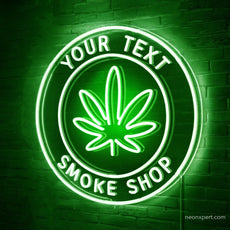 Custom Smoke Shop Signs LED Neon Light - NeonXpert18 x 18 inGreen