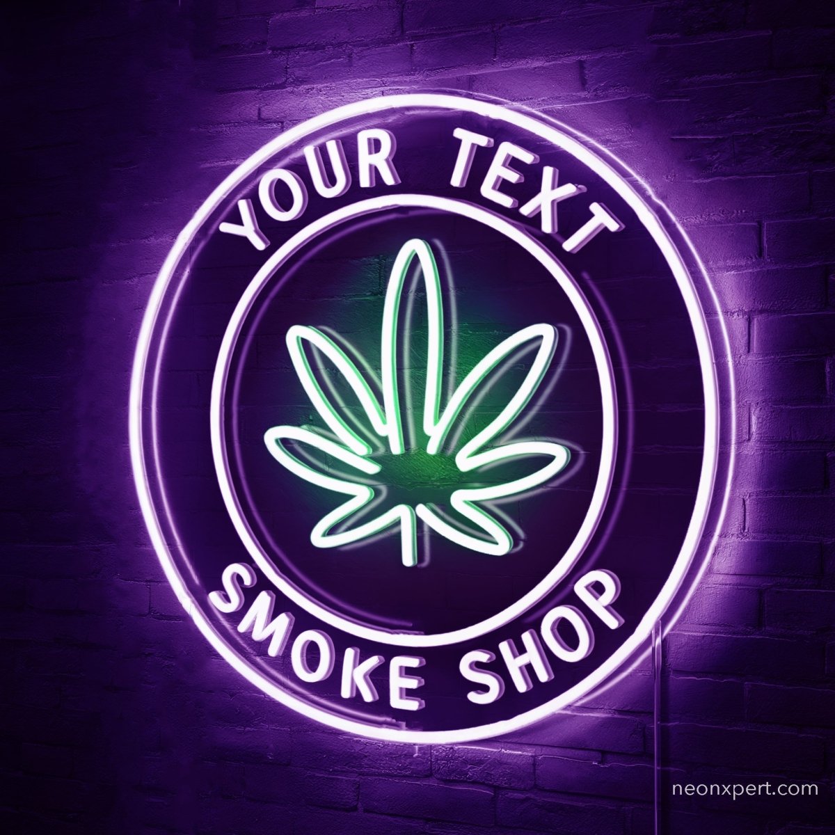 Custom Smoke Shop Signs LED Neon Light - NeonXpert18 x 18 inPurple