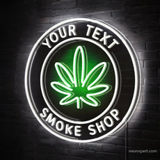 Custom Smoke Shop Signs LED Neon Light - NeonXpert18 x 18 inWhite