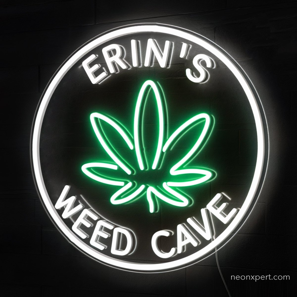 Custom Weed Cave Neon Sign - NeonXpert18 x 18 inWarm White