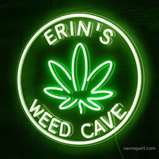 Custom Weed Cave Neon Sign - NeonXpert18 x 18 inWarm White