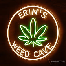 Custom Weed Cave Neon Sign - NeonXpert18 x 18 inWarm White