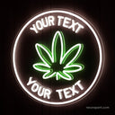 Custom Weed Neon Sign | Cannabis Dispensary & CBD Oil Signage LED Light - NeonXpert18 x 18 inWarm White