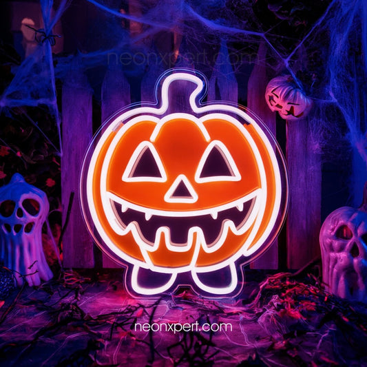 Cute Jack - O - Lantern LED Neon Sign | Halloween Decor - NeonXpert