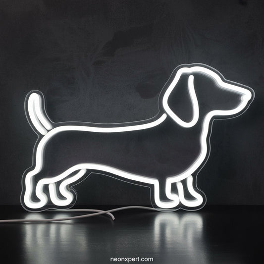 Dachshund / Hot Dog Neon Light Art LED Sign - NeonXpertSmallWhite