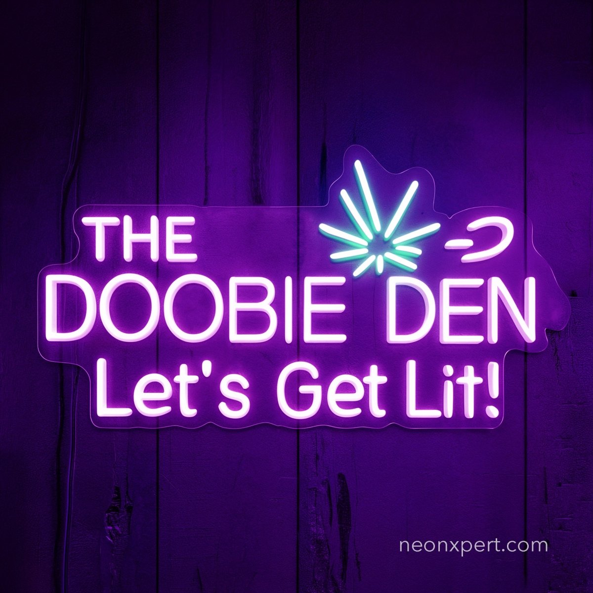 Doobie Den Sign | Perfect Stoner Gift & Funny 420 Decor Neon Light - NeonXpert24 x 12 inBlue