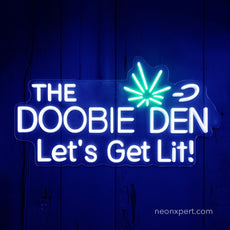 Doobie Den Sign | Perfect Stoner Gift & Funny 420 Decor Neon Light - NeonXpert24 x 12 inBlue