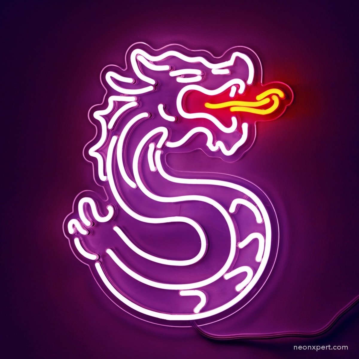 Dragon Neon Light | Stunning Fire Breathing Mythical Decor Light Up Sign - NeonXpert16 x 20 inYellow