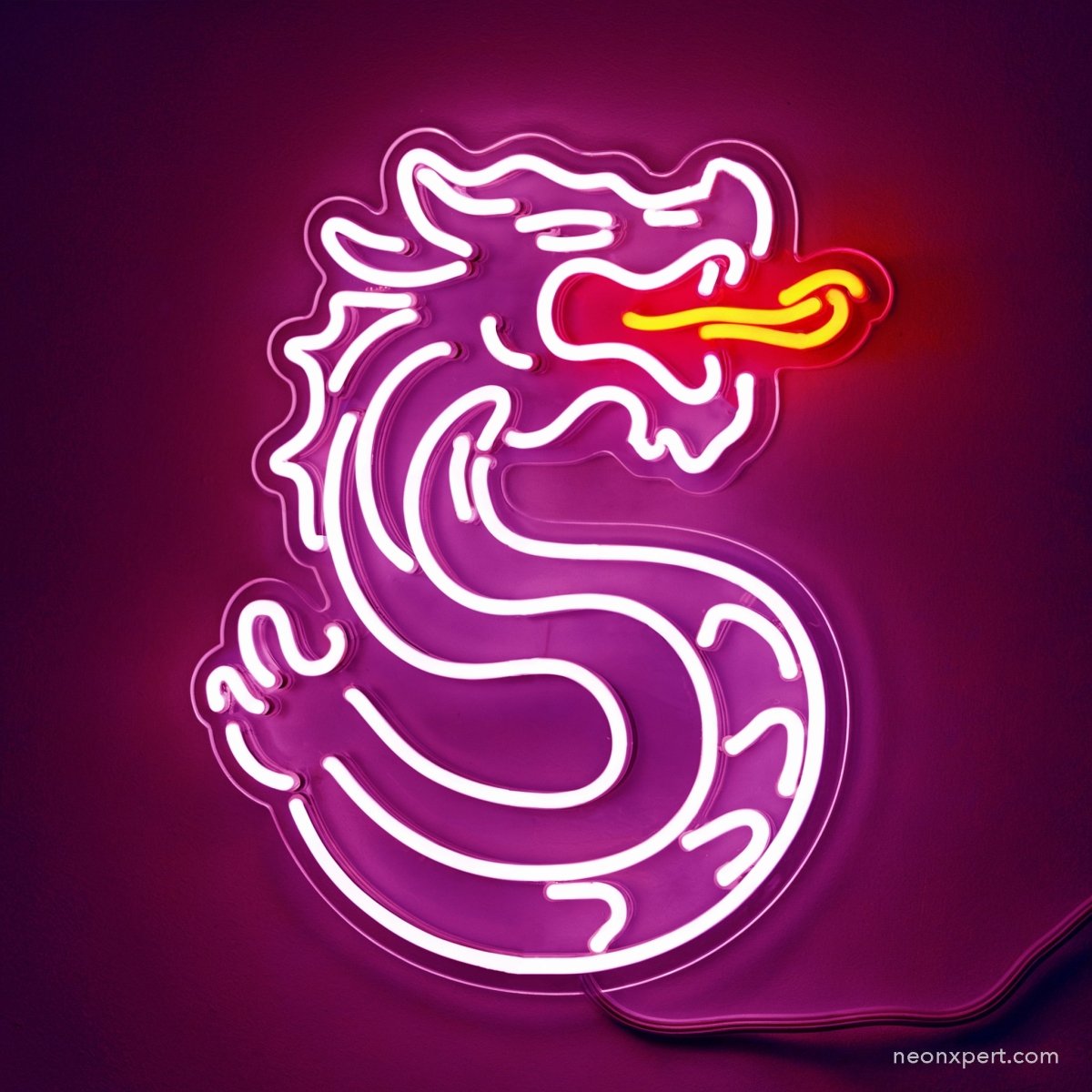 Dragon Neon Light | Stunning Fire Breathing Mythical Decor Light Up Sign - NeonXpert16 x 20 inYellow