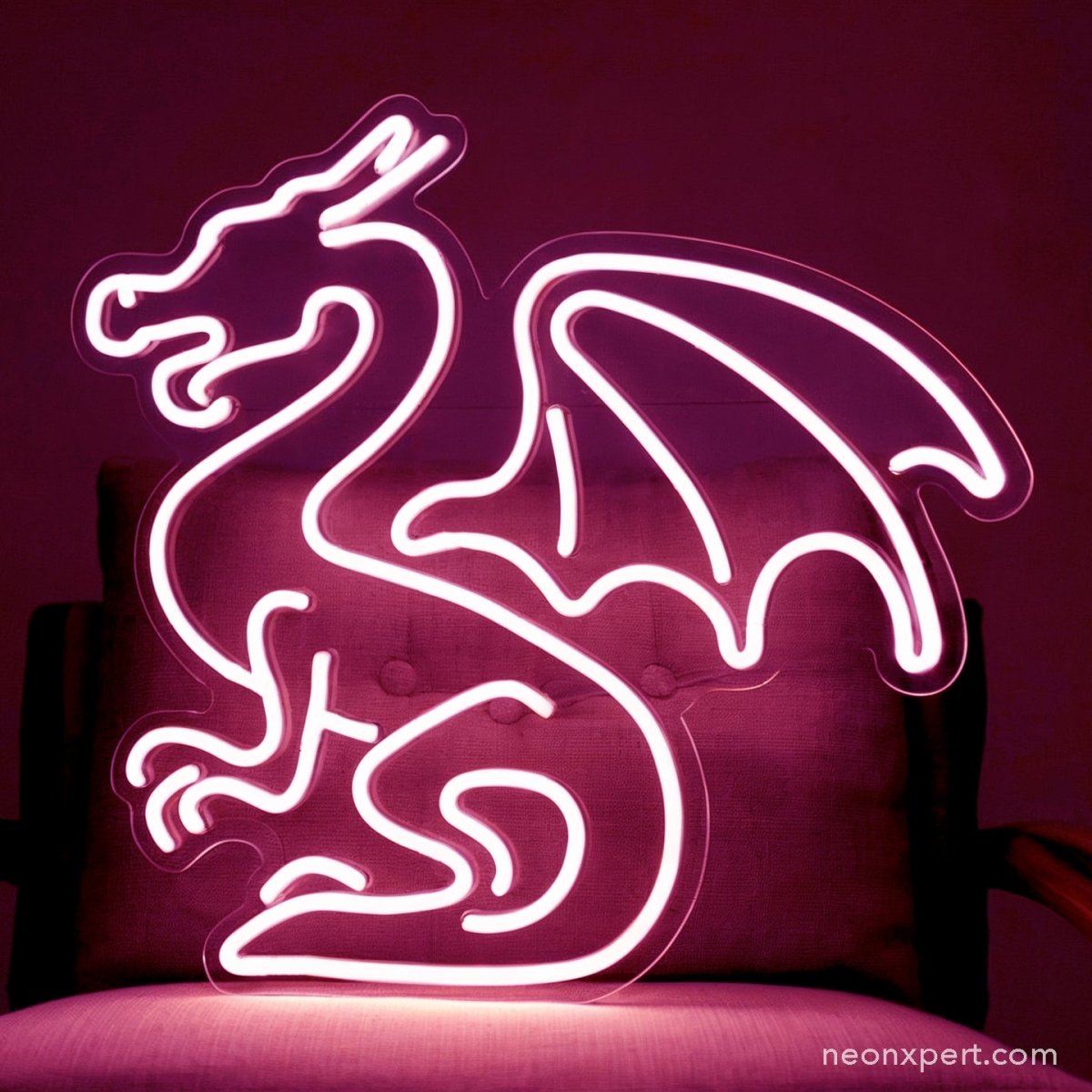 Dragon Neon Sign | Striking LED Light Dragon Decor - NeonXpert16 x 16 inYellow