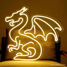 Dragon Neon Sign | Striking LED Light Dragon Decor - NeonXpert16 x 16 inYellow