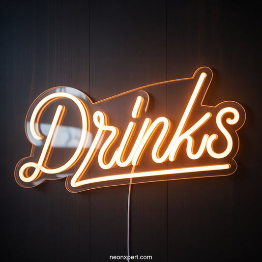 Drinks Neon Light for Bar Decor - NeonXpertSmallWhite