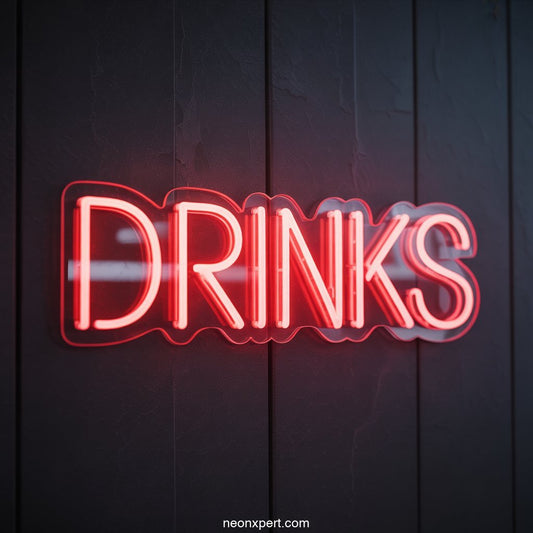 Drinks Neon Light for Restaurant Decor - NeonXpertSmallWhite