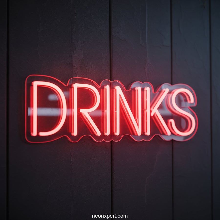 Drinks Neon Light for Restaurant Decor - NeonXpertSmallWhite