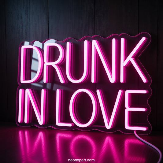 Drunk in Love Neon Light Dance Floor Decor - NeonXpertSmallWhite