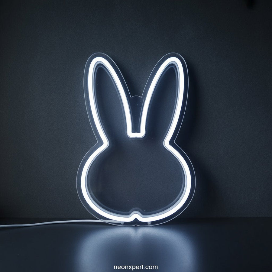 Easter Bunny Line Art LED Neon Light - NeonXpertSmallWhite