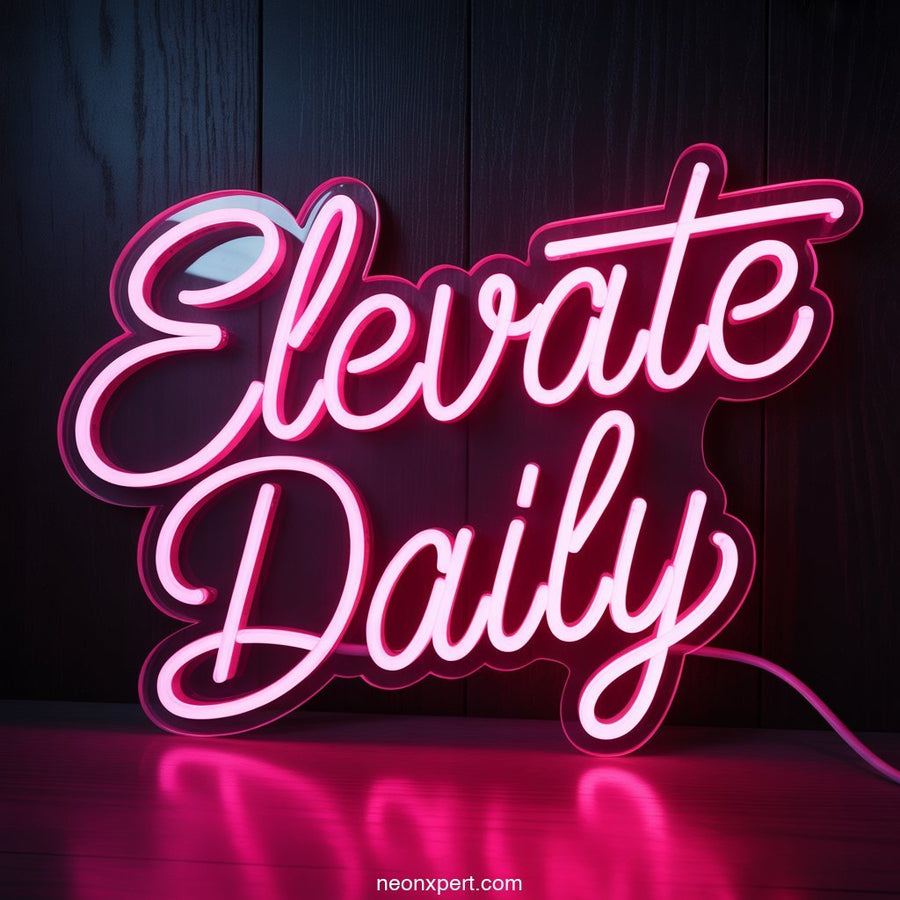 Elevate Daily weed neon sign - NeonXpertSmallWhite